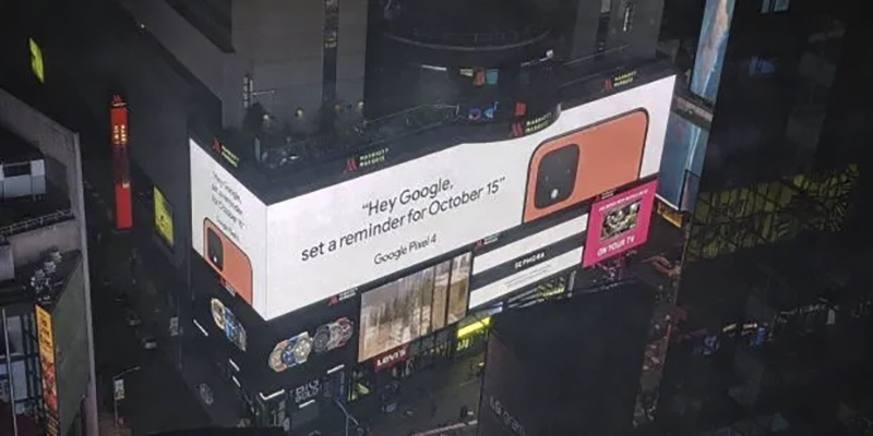 Google 的時代廣場廣告確認了傳說中的 橘色 Pixel 4 - 電腦王阿達