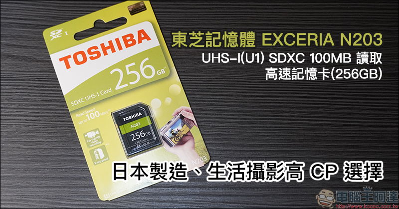 東芝記憶體 EXCERIA N203 UHS-I(U1) SDXC 100MB 讀取高速記憶卡