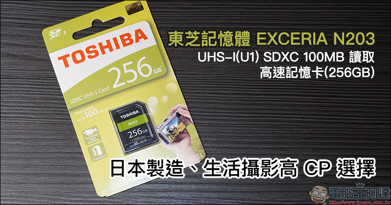 東芝記憶體 EXCERIA N203 UHS-I(U1) SDXC 100MB 讀取高速記憶卡 動手玩,日本製造、生活攝影高 CP 選擇 - 電腦王阿達 東芝記憶體 EXCERIA N203 UHS-I(U1) SDXC 100MB 讀取高速記憶卡
