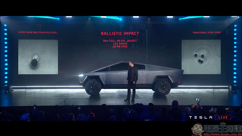 特斯拉 Tesla Cybertruck 電動皮卡正式發表:剽悍外型、防彈車身、護甲玻璃、強悍拖曳能力售價 39,900 美元起 - 電腦王阿達 特斯拉 Tesla Cybertruck 電動皮卡正式發表:剽悍外型、防彈車身、護甲玻璃、強悍拖曳能力售價 39,900 美元起 - 電腦王阿達