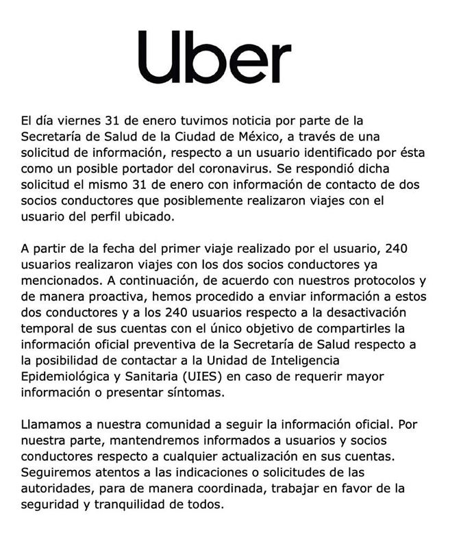 為防疫需求墨西哥 Uber 即時停權 2 名司機與 240 名乘客 - 電腦王阿達