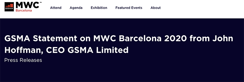 受武漢肺炎影響,GSMA 宣布正式取消 MWC 2020 世界行動通訊大會 - 電腦王阿達 受武漢肺炎影響,GSMA 宣布正式取消 MWC 2020 世界行動通訊大會 - 電腦王阿達