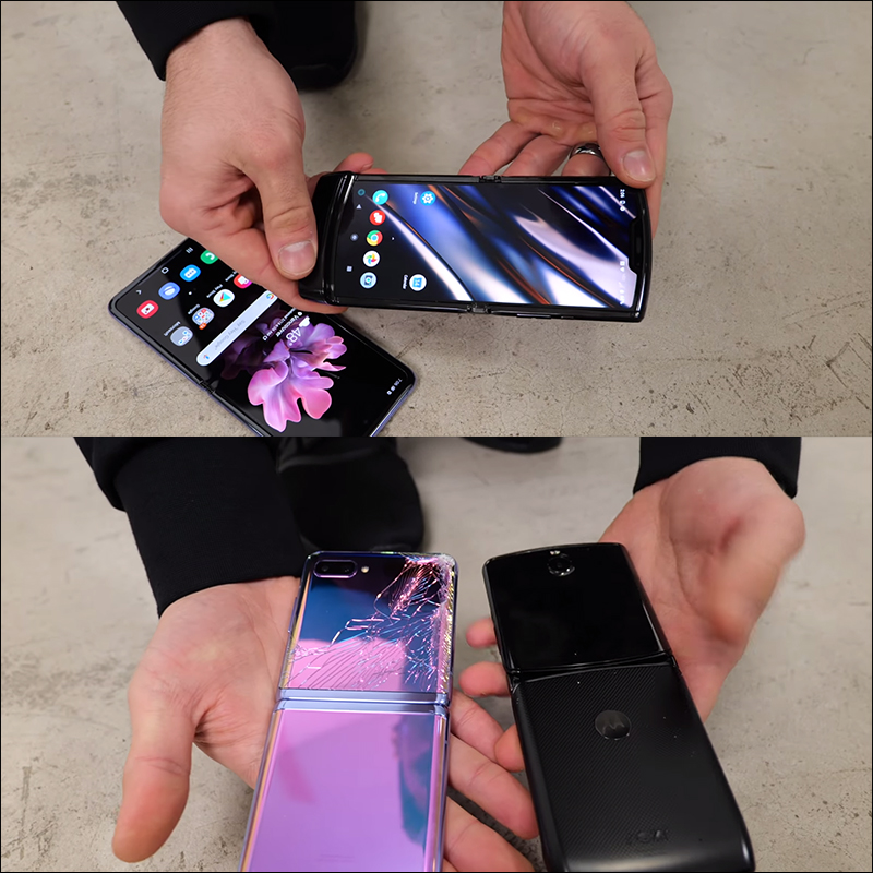 YouTuber 實測 Samsung Galaxy Z Flip 和 Moto RAZR 耐摔測試 - 電腦王阿達 YouTuber 實測 Samsung Galaxy Z Flip 和 Moto RAZR 耐摔測試 - 電腦王阿達