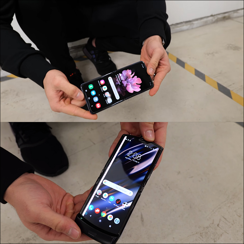 YouTuber 實測 Samsung Galaxy Z Flip 和 Moto RAZR 耐摔測試 - 電腦王阿達