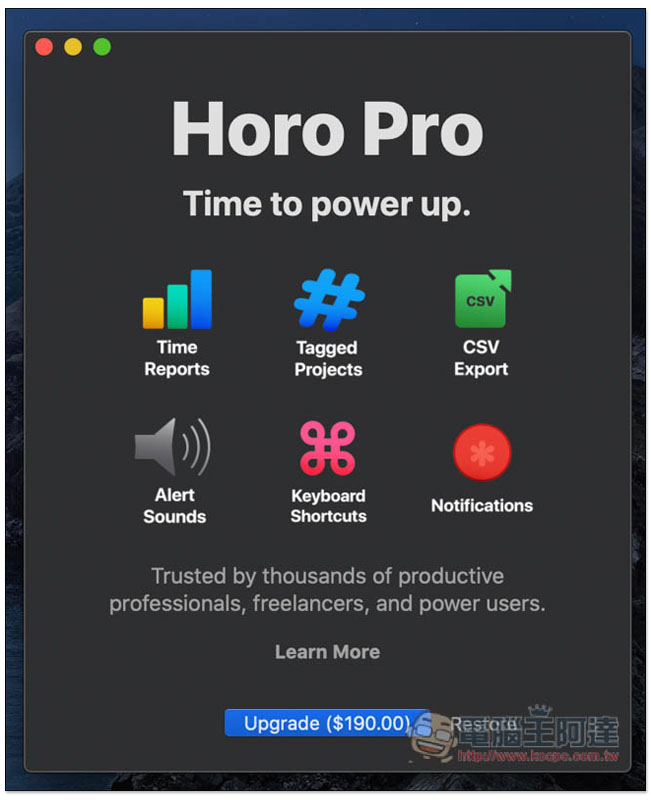 Horo 標榜 Mac 中最容易使用的免費計時器工具,掌握你的工作時間 - 電腦王阿達 Horo 標榜 Mac 中最容易使用的免費計時器工具,掌握你的工作時間 - 電腦王阿達