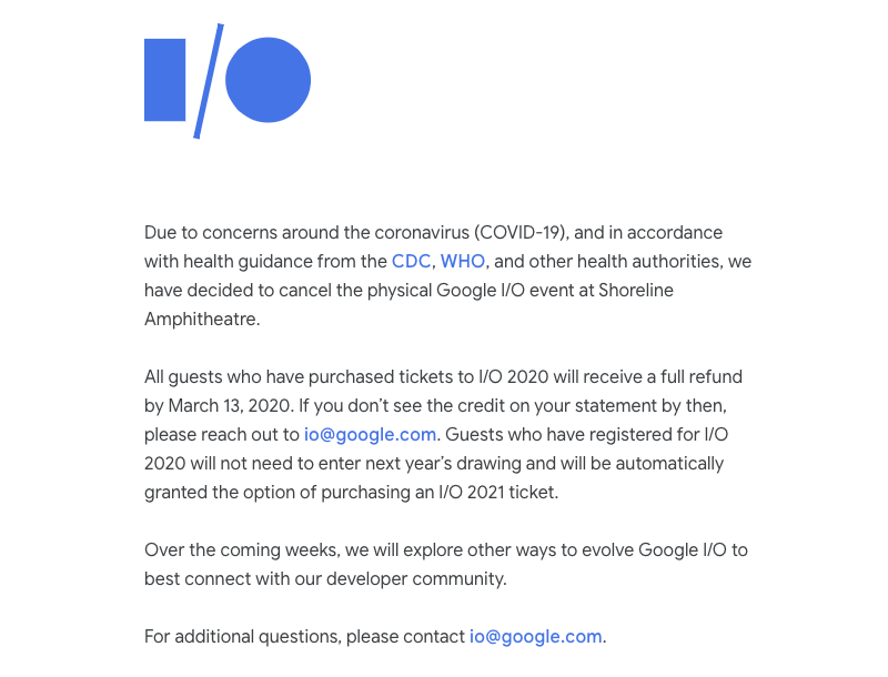 Google I/O 開發者大會因疫情取消 ,替代方案尚未公布(更新:全面取消) - 電腦王阿達 Google I/O 開發者大會因疫情取消 ,替代方案尚未公布(更新:全面取消) - 電腦王阿達