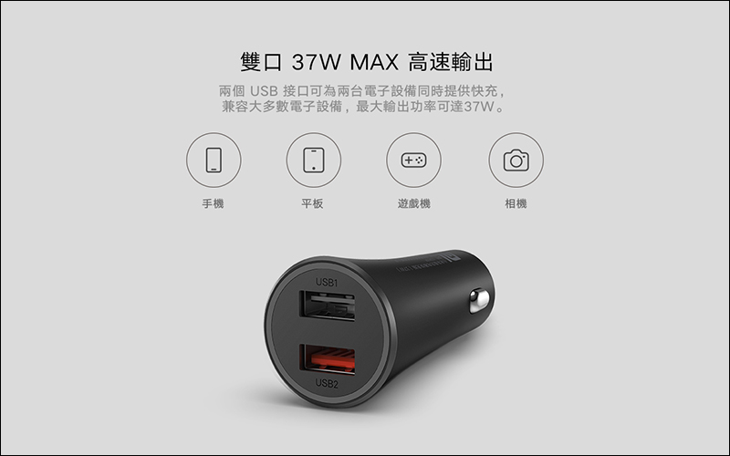 小米車用充電器 快充版 37W 台灣開賣:支援單口 27W 快充、雙口輸出,售價只要 265 元 - 電腦王阿達 小米車用充電器 快充版 37W 台灣開賣:支援單口 27W 快充、雙口輸出,售價只要 265 元 - 電腦王阿達