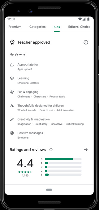 Google Play 商店將與教師合作為適合兒童的應用程式加註標章 - 電腦王阿達