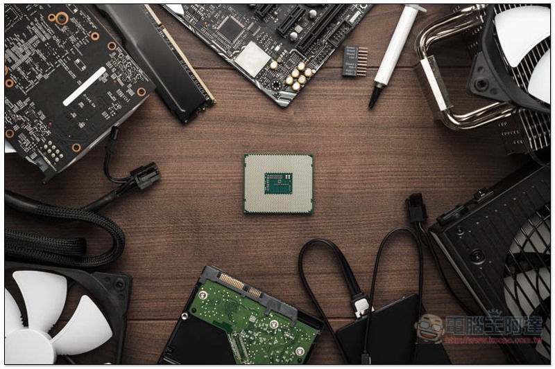 cpu and other computer parts on the table