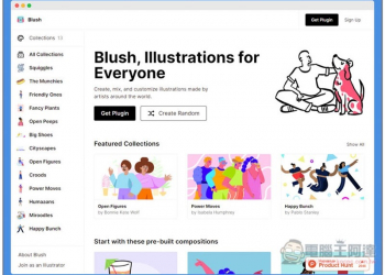 Blush 提供大量免費插圖素材（商用、個人皆可），還能線上調整背景顏色、插圖內容 - 電腦王阿達