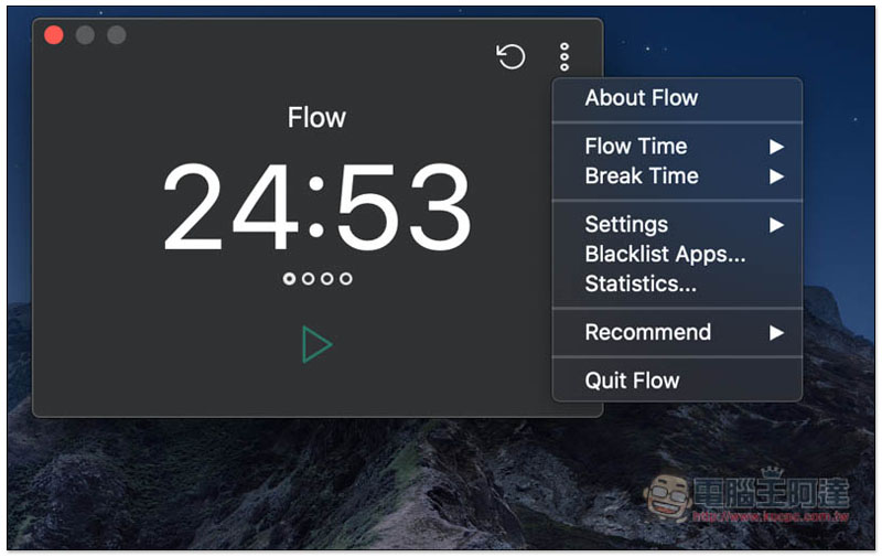 Flow - Focus & Pomodoro Timer 免費 Mac 番茄鐘計時 App,支援黑名單功能 - 電腦王阿達 Flow - Focus & Pomodoro Timer 免費 Mac 番茄鐘計時 App,支援黑名單功能 - 電腦王阿達