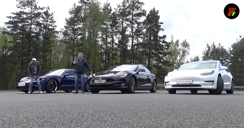 Tesla Model 3 再次對決 Porsche Taycan Tesla Model 3 再次對決 Porsche Taycan