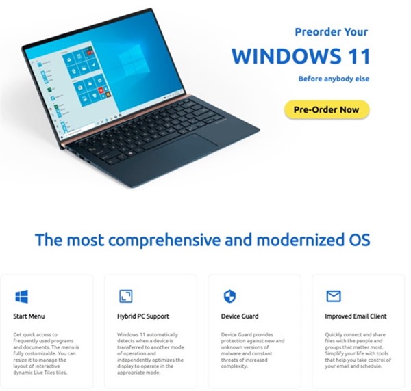 windows-11-pre-order-info-page