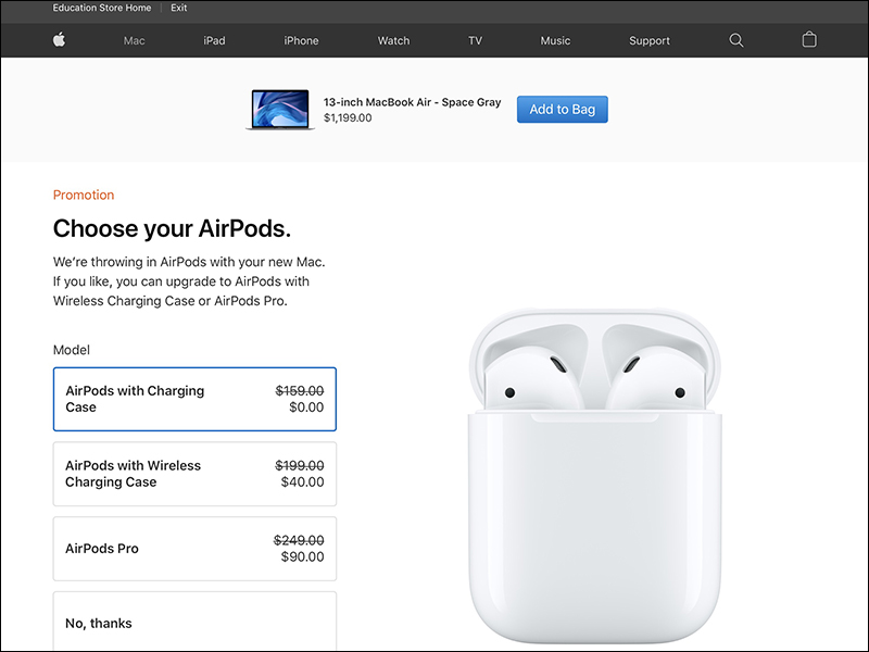 Apple 美國官網推 Back to School 2020 返校日教育優惠，今年改送 AirPods 藍牙耳機 - 電腦王阿達