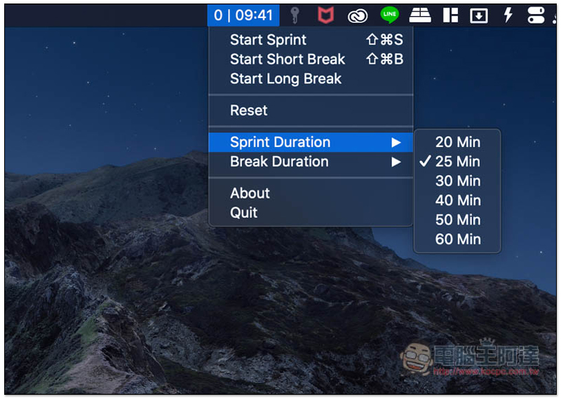 Sprints 操作簡單又好用的 Mac 免費番茄鐘 App,還能自訂時間 - 電腦王阿達 Sprints 操作簡單又好用的 Mac 免費番茄鐘 App,還能自訂時間 - 電腦王阿達