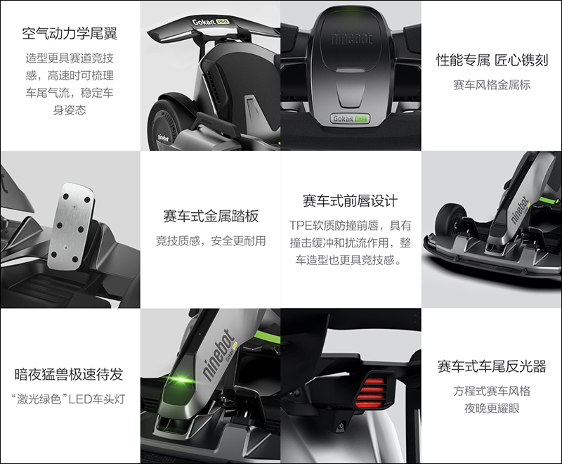 小米有品開賣 Ninebot九號卡丁車Pro :搭載空氣力學尾翼、金屬踏板等專業賽車塗裝,外觀、性能大幅提升! - 電腦王阿達 小米有品開賣 Ninebot九號卡丁車Pro :搭載空氣力學尾翼、金屬踏板等專業賽車塗裝,外觀、性能大幅提升! - 電腦王阿達