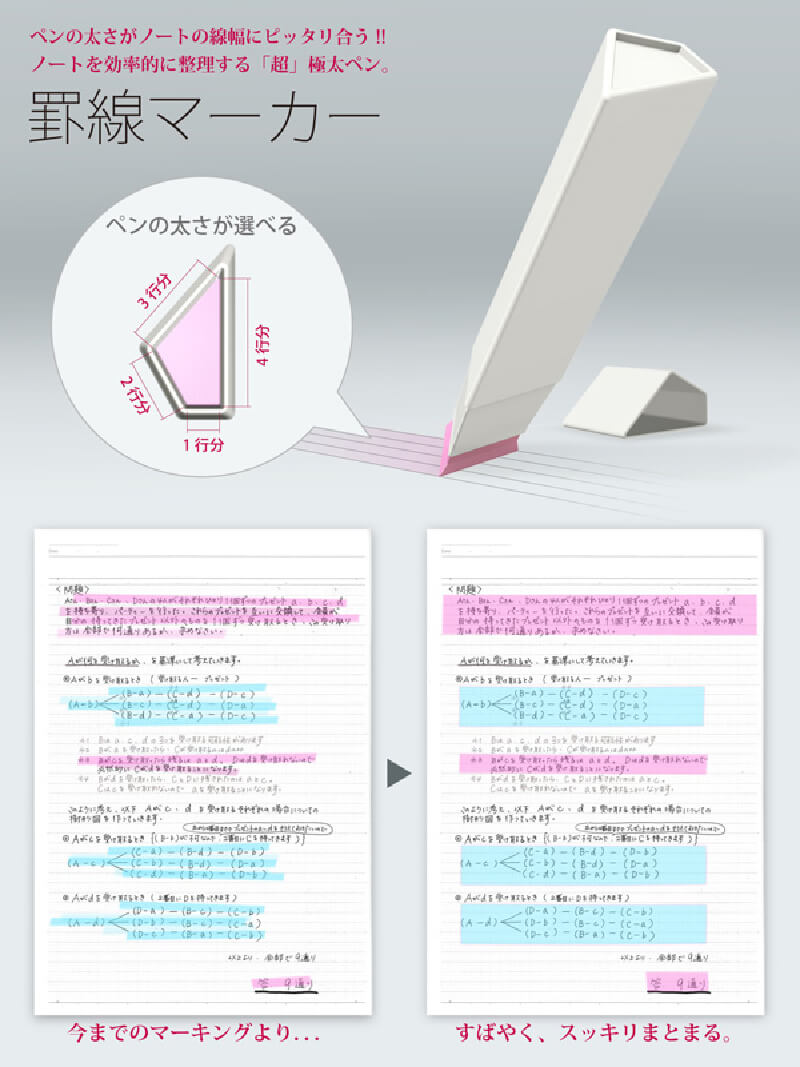 日本文具設計大賞，可以畫多行重點的創意螢光筆 - 電腦王阿達