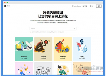 OUCH! 收集來自 Dribbble 頂級藝術家的 PNG 免費插圖素材網站，分類超豐富 - 電腦王阿達