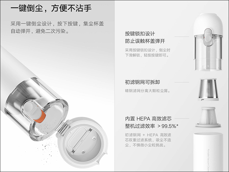 小米米家隨手吸塵器眾籌推出:輕巧機身、 13000Pa 強勁吸力,眾籌價約 837 元 - 電腦王阿達 小米米家隨手吸塵器眾籌推出:輕巧機身、 13000Pa 強勁吸力,眾籌價約 837 元 - 電腦王阿達