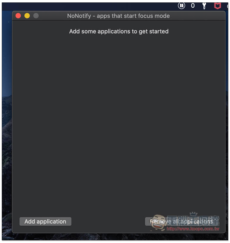 Nonotify 可指定僅收到 "哪些應用程式通知" 的 Mac 勿擾模式小工具 - 電腦王阿達 Nonotify 可指定僅收到 "哪些應用程式通知" 的 Mac 勿擾模式小工具 - 電腦王阿達