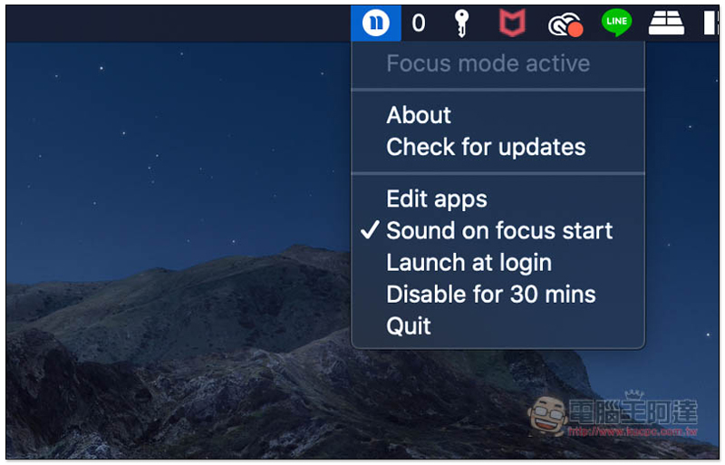 Nonotify 可指定僅收到 "哪些應用程式通知" 的 Mac 勿擾模式小工具 - 電腦王阿達 Nonotify 可指定僅收到 "哪些應用程式通知" 的 Mac 勿擾模式小工具 - 電腦王阿達
