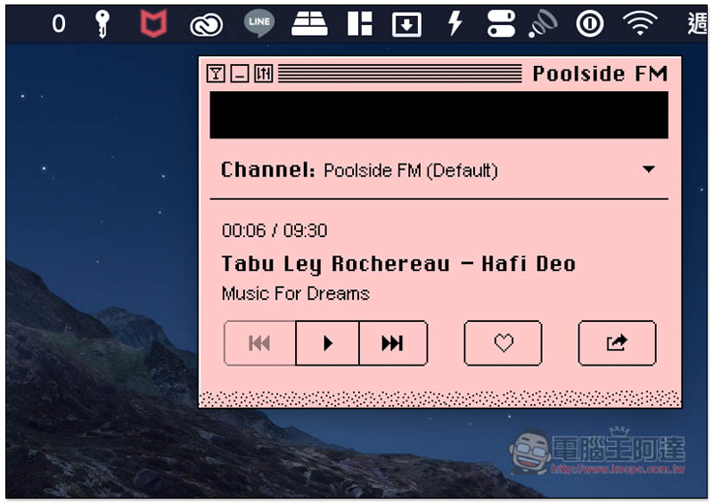 Poolside FM 模仿 90 年代介面設計的免費 Mac 音樂電台(也有網頁版) - 電腦王阿達 Poolside FM 模仿 90 年代介面設計的免費 Mac 音樂電台(也有網頁版) - 電腦王阿達