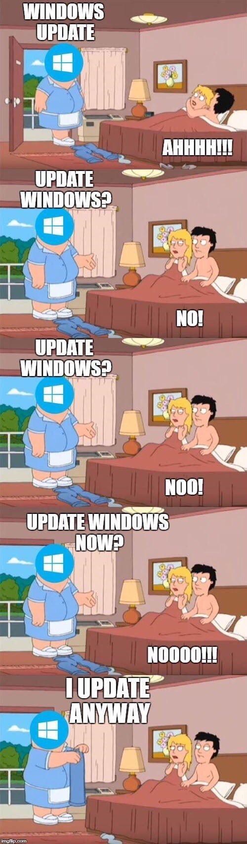 You cant scape from a windows update