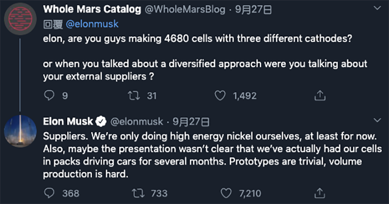 Elon Musk 透露新的 4680 電池已上車實測數個月了 - 電腦王阿達