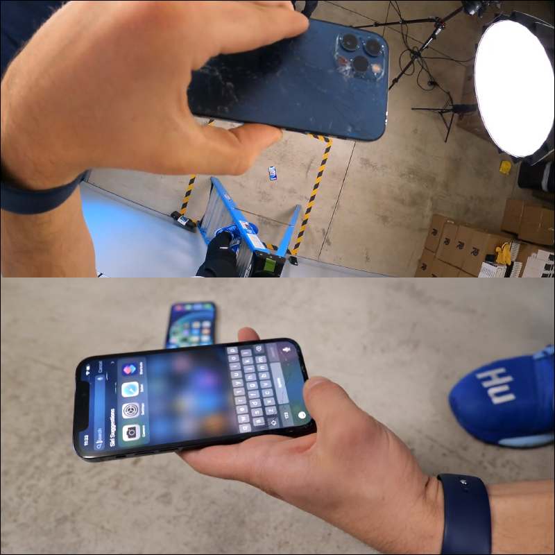 國外YouTuber 進行 iPhone 12 和 iPhone 12 Pro 跌落測試,正面的超瓷晶盾面板確實耐摔,但還是好好保護它吧! - 電腦王阿達 國外YouTuber 進行 iPhone 12 和 iPhone 12 Pro 跌落測試,正面的超瓷晶盾面板確實耐摔,但還是好好保護它吧! - 電腦王阿達