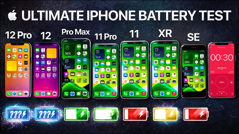 iPhone 12 、 iPhone 12 Pro 與近年多款 iPhone 進行續航實測，搭載 A14 仿生晶片仍輸給前代機型？