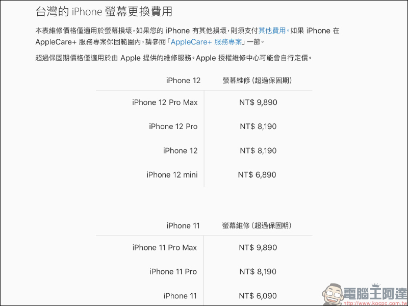 iPhone 12 全系列螢幕與電池官方維修價格公布 - 電腦王阿達 iPhone 12 全系列螢幕與電池官方維修價格公布 - 電腦王阿達