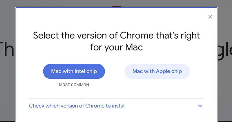 M1 Mac 版 Chrome 瀏覽器