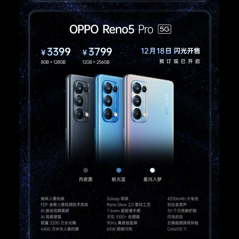 OPPO Reno5 系列正式發表：Reno Glow2.0 星鑽工藝提升質感，全面支援 90Hz 更新率螢幕、64MP 人像四鏡頭主相機、65W 超級閃充 - 電腦王阿達