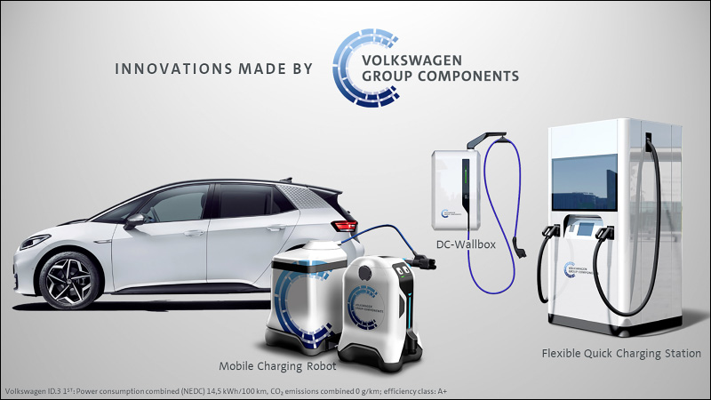 Volkswagen 行動充電機器人原型影片上線，車主將能免尋找充電車位 - 電腦王阿達
