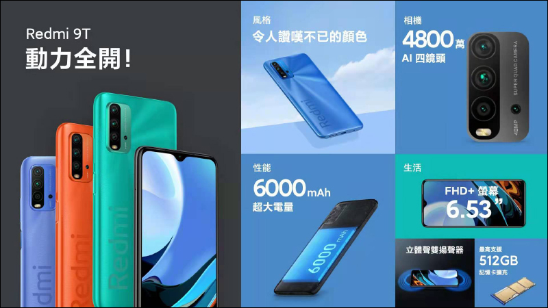 小米 Redmi 系列首款支援雙 5G 的 Redmi Note 9T 5G 以及 6000mAh 大電量 Redmi 9T 在台推出（同場加映：小米10T Pro 將於1月29日開放預購） - 電腦王阿達