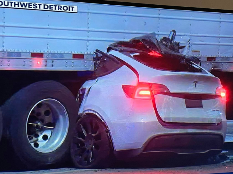 特斯拉 Model Y 於美國底特律發生嚴重事故,整車撞入聯結車底下,駕駛與乘客送醫搶救中 - 電腦王阿達 特斯拉 Model Y 於美國底特律發生嚴重事故,整車撞入聯結車底下,駕駛與乘客送醫搶救中 - 電腦王阿達