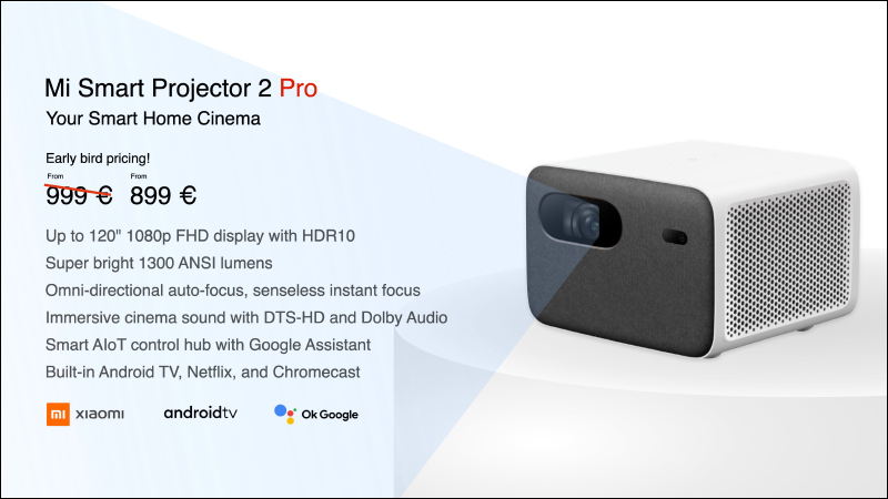 小米智慧投影機 2 Pro 於全球市場發表，支持 120 吋 FHD 解析度投影、 1300 ANSI 流明、內建 Android TV - 電腦王阿達