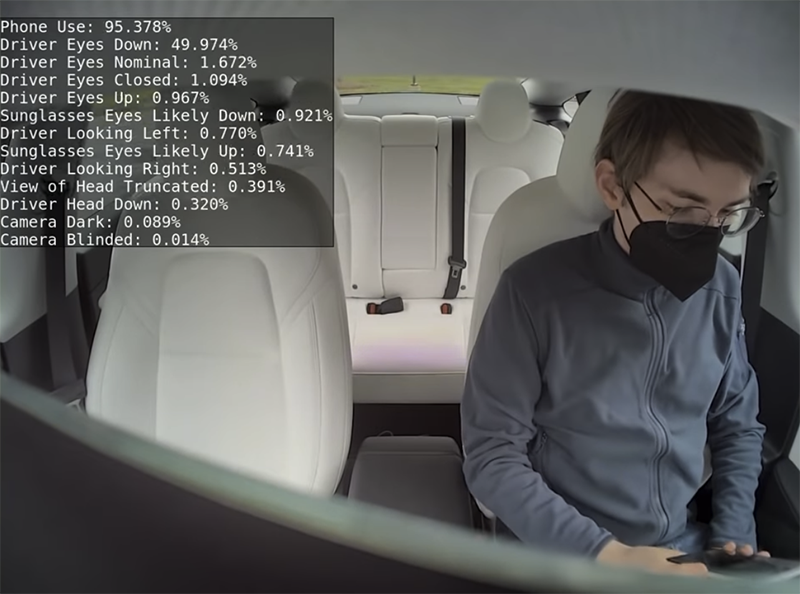 Tesla 車內監控系統被大神把玩了一番，居然會偵測「滑手機」（影片） - 電腦王阿達