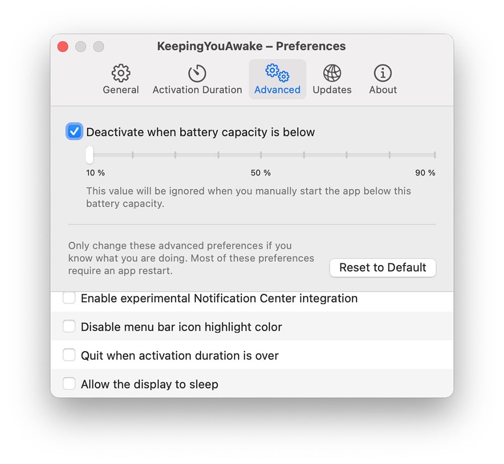 Keeping you awake:防止你的Mac進入睡眠! - 電腦王阿達 Keeping you awake - 高級設定