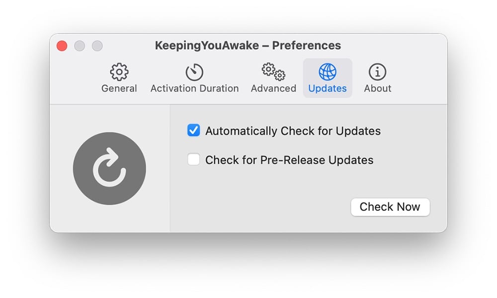 Keeping you awake:防止你的Mac進入睡眠! - 電腦王阿達 Keeping you awake - 更新設定