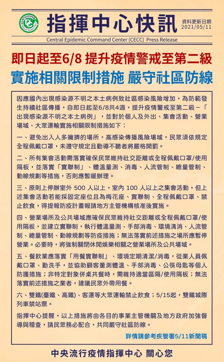 中央流行疫情指揮中心即日起提升疫情警戒至第二級 強化集會活動、大眾運輸管控 - 電腦王阿達 中央流行疫情指揮中心即日起提升疫情警戒至第二級 強化集會活動、大眾運輸管控 - 電腦王阿達