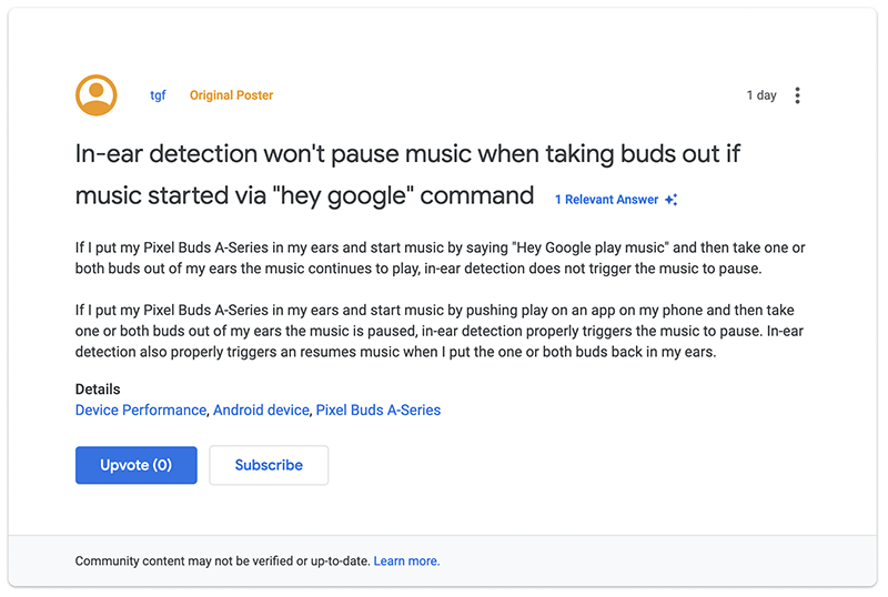 Google Pixel Buds A Series 被回報奇妙耳內偵測 Bug - 電腦王阿達