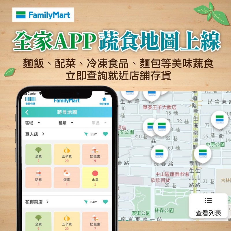 全家APP新增「蔬食地圖」功能 可查詢素食、水果等商品 - 電腦王阿達