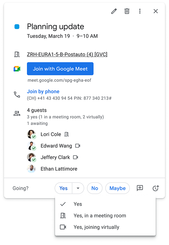因應時代演進 Google 日曆導入實體/虛擬會議 RSVP 確認選項與圖示 - 電腦王阿達 因應時代演進 Google 日曆導入實體/虛擬會議 RSVP 確認選項與圖示 - 電腦王阿達