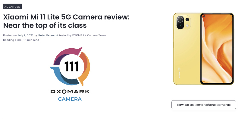 小米 11 Lite 5G DXOMARK 相機評測成績揭曉：總分 111 分，萬元內最佳拍照手機 - 電腦王阿達