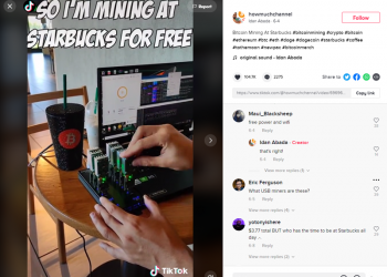 國外 TikTok 用戶自製 USB 隨身挖礦平台，到星巴克偷電免費挖礦 - 電腦王阿達