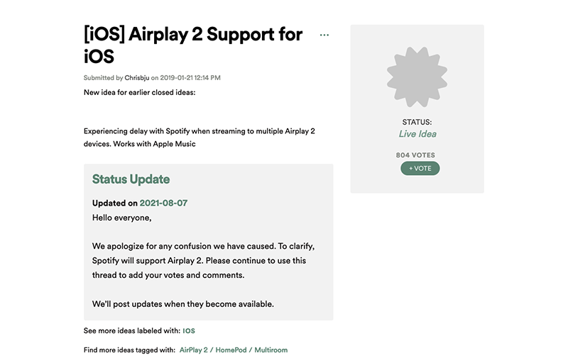 Spotify 稱支援 AirPlay 2 有相容問題，一度讓人以為他們要放棄支援（但沒有） - 電腦王阿達