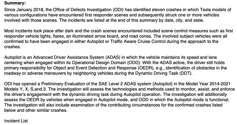 針對多起 Tesla Autopilot 撞上靜止緊急車輛事故，美國當局啟動瑕疵調查 - 電腦王阿達