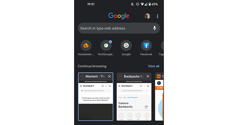 新的手機版 Chrome 新標籤頁面 新的手機版 Chrome 新標籤頁面