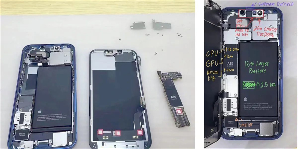 iPhone 13 拆機照曝光！初步揭示內部和 iPhone 12 的 5 項明顯差異 - 電腦王阿達